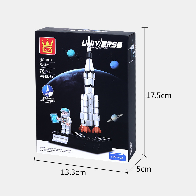 WANGE 1801-1804 Creative Aerospace spaceship series building block rocket space ship lunar vehicle satellite educational toys