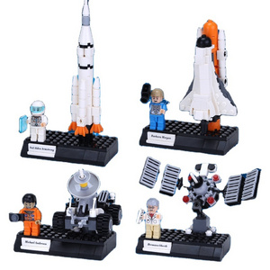 WANGE 1801-1804 Creative Aerospace spaceship series building block rocket space ship lunar vehicle satellite educational toys