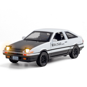 liangjun 1/32 four door simulation alloy FullBack sports car AE86 gtr model light sound children's toy track Huili car