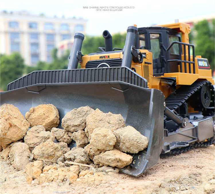 HUINA 1:16 1569 Remote Control Truck 8CH RC Bulldozer Machine on Control Car Toys for Boys Hobby Engineering New