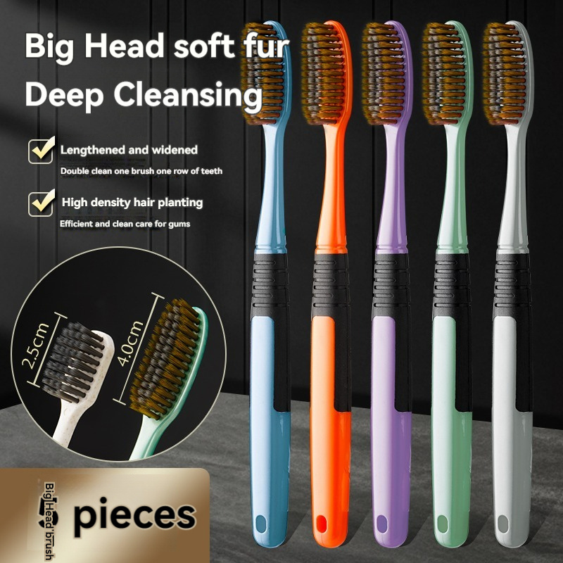 Spot extended extended brush head couple family soft hair long head adult toothbrush anti-slip handle household