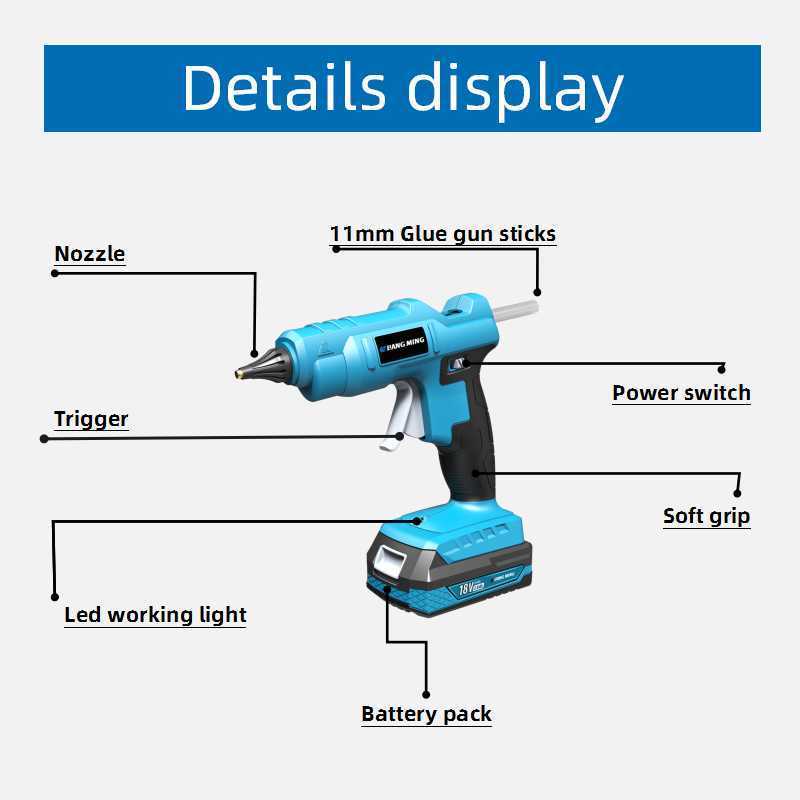 18V/20V Li-ion Cordless glue gun /Heating gun for packing  /GG-L0218-A HOT melt glue gun with 11mm glue stick