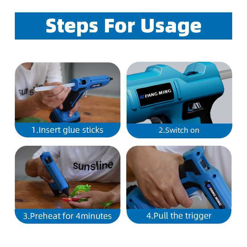 18V/20V Li-ion Cordless glue gun /Heating gun for packing  /GG-L0218-A HOT melt glue gun with 11mm glue stick