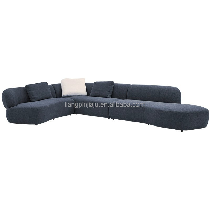 creative modular designer curved sofa corner fabric sofa for living room lazy recliner sofa set