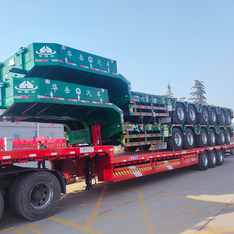 Selling Custom 3 axles 4 axles Flatbed Truck Trailer 40 Feet 20 Ft 50 Ton Car Carrier Semi Trailer