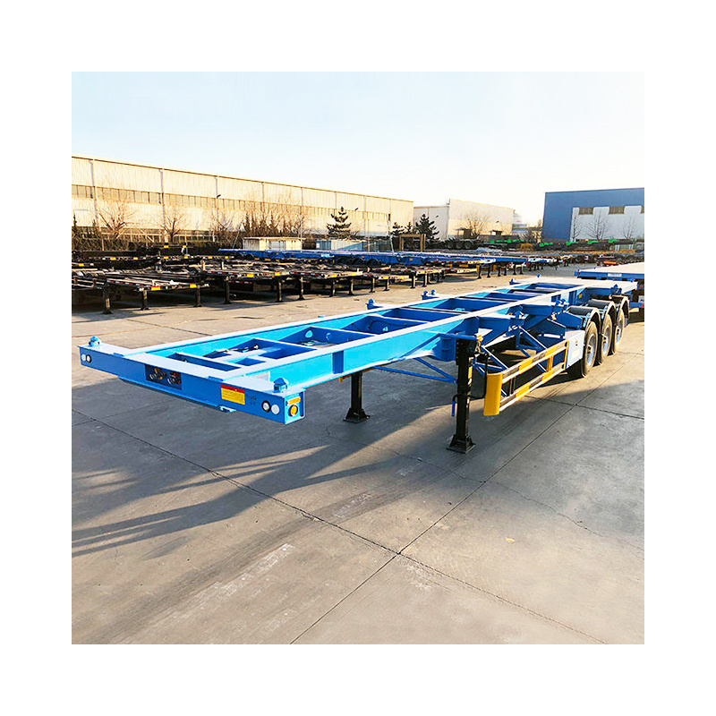 Manufacturer China 40 Feet 20 Ft 50 Ton 60 80 100 Ton Equipment Trailer Skeleton Semi Trailer