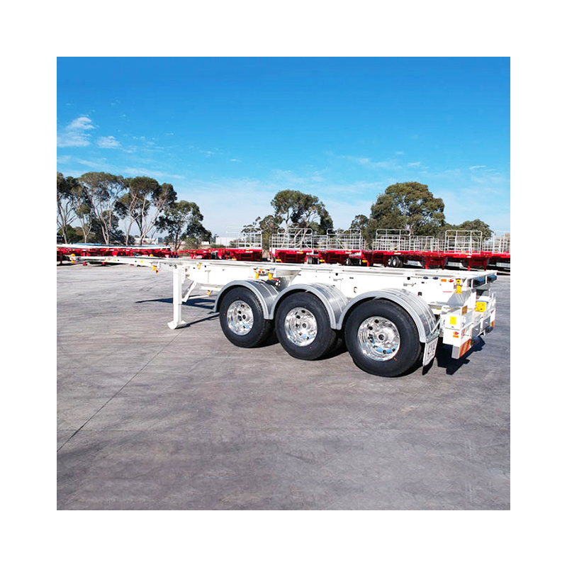 Manufacturer China 40 Feet 20 Ft 50 Ton 60 80 100 Ton Equipment Trailer Skeleton Semi Trailer