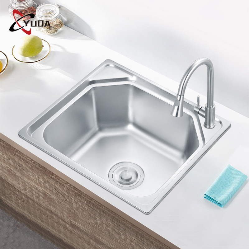 Classic Style  Portable  Single Bowl Farm House Kitchen Sink Smart 304 Stainless Steel Sliver Kitchen Sink