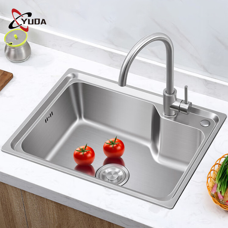 Factory Direct Sale Basin Rectangular Undermount Kitchen Sinks Single Bowl Stainless Steel Kitchen Faucet Sink