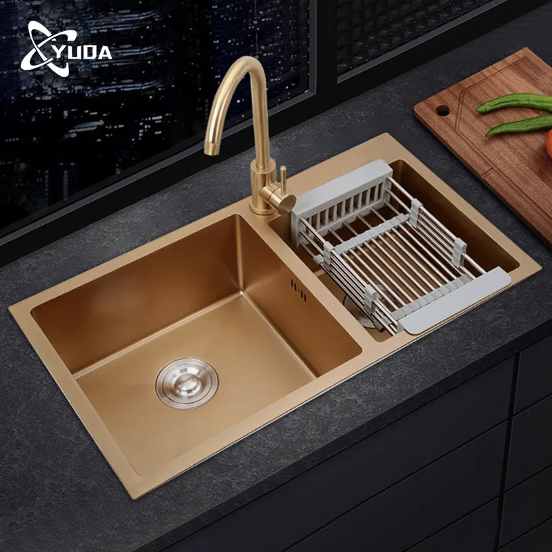 2023 High Quality Single Bowl Drop-In Stainless Steel 304 Rectangular Rose Gold Bar Sink Modern Black Small Ss Sink Kitchen Sink