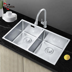 Modern Design Handmade Kitchen Sink Double Basin Kitchen 304 Stainless Steel Kitchen Sink