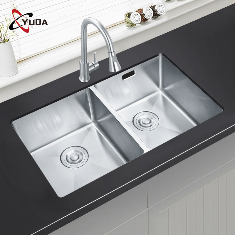 Modern Design Handmade Kitchen Sink Double Basin Kitchen 304 Stainless Steel Kitchen Sink