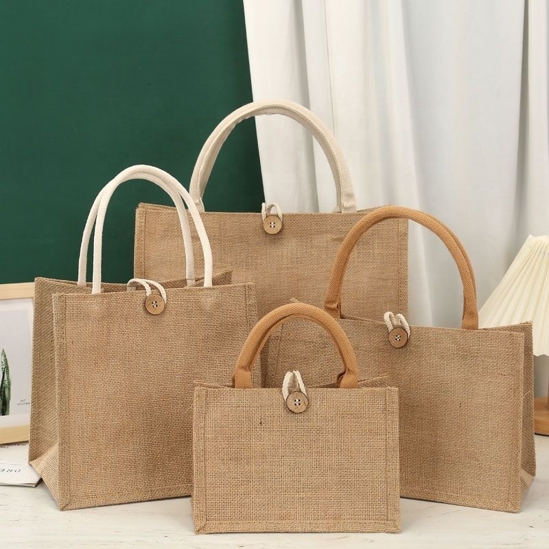 BSCI ISO LVMH factory Eco sustainable customized high quality custom hemp abaca linen jute burlap tote bag with logo wholesale