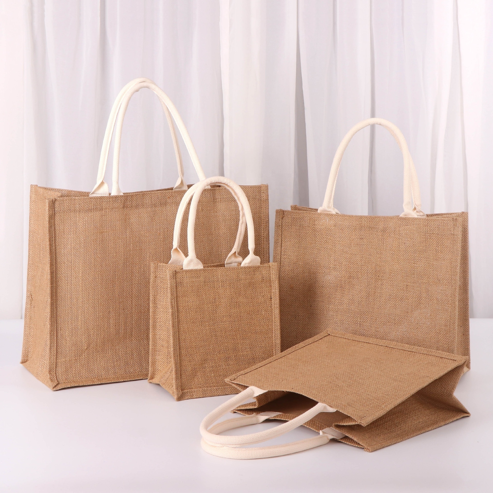 BSCI ISO LVMH factory Eco sustainable customized high quality custom hemp abaca linen jute burlap tote bag with logo wholesale