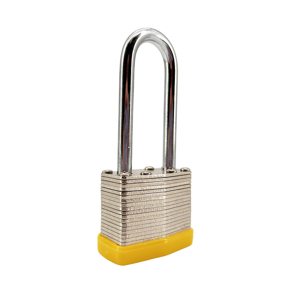 Hardened Steel Long Shackle Keyed-Alike Laminated Steel Padlocks With Red Bottom Circle