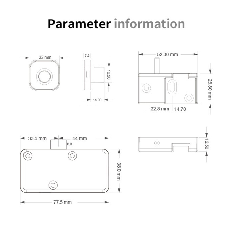 Quality Biometric Electronic Smart Lock Fingerprint Keyless Childproof Hidden Drawer Cabinet Lock For Storage/File/Jewel