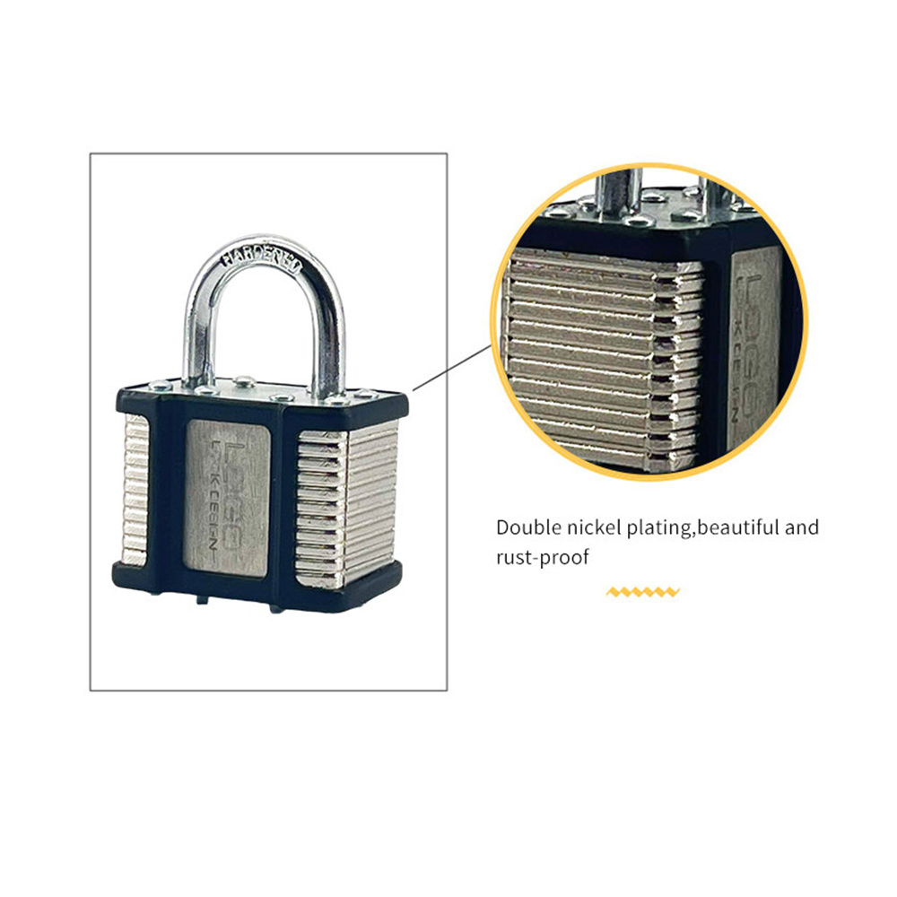 Solid Heavy Durty Laminated Padlock lockout double key Reinforced high-grade iron lock