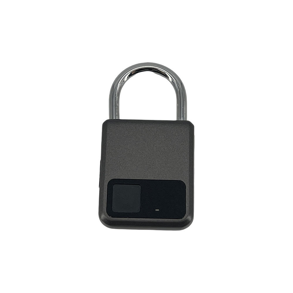 Grey Black Metal Fingerprint Padlock Key Inteligente Unlock Padlock With Alarm Hardened Solid Steel Locks