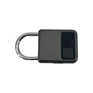 Grey Black Metal Fingerprint Padlock Key Inteligente Unlock Padlock With Alarm Hardened Solid Steel Locks