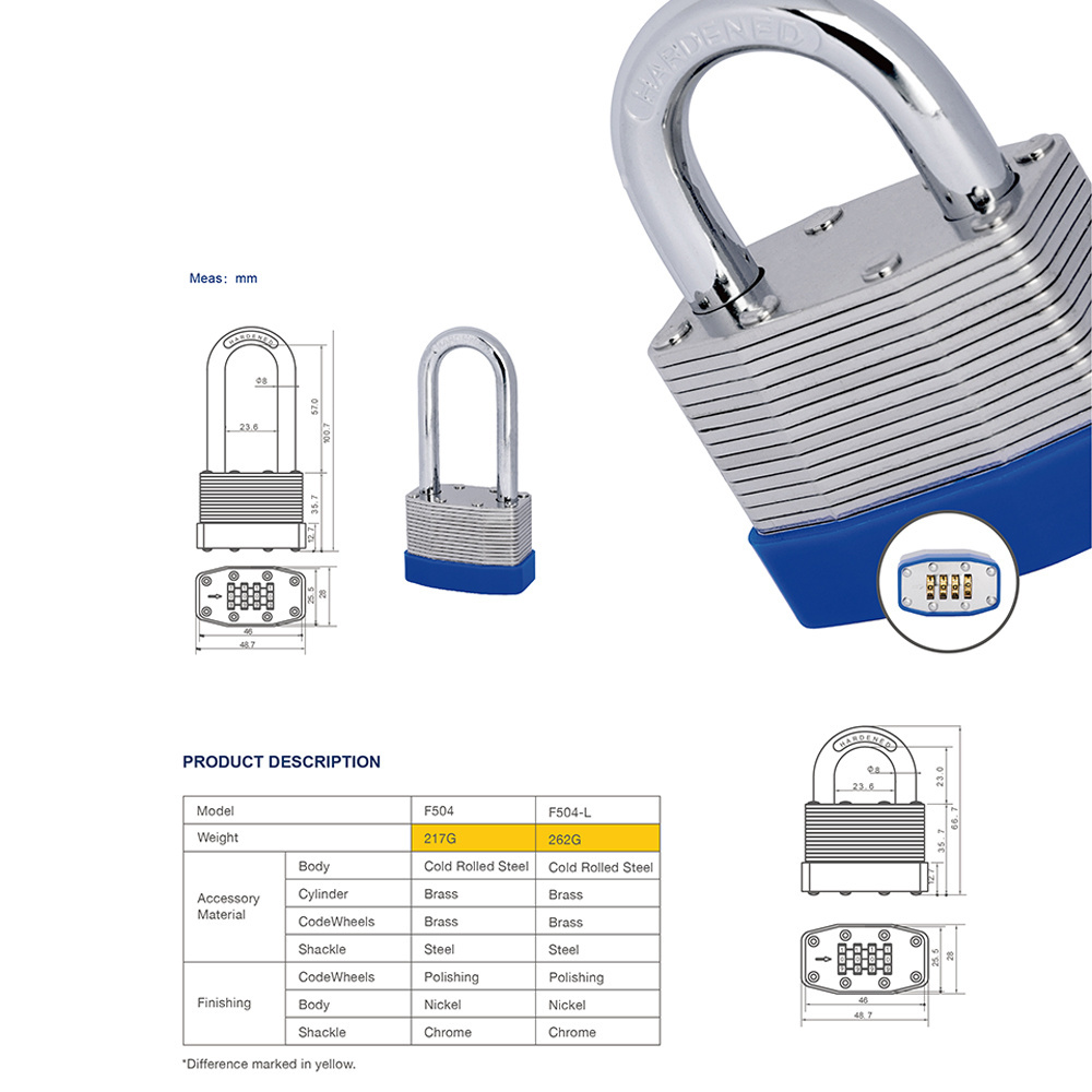 Laminated Padlock With Common Keyless Digital Padlock Anti-Theft Hardened Steel Pad Locks