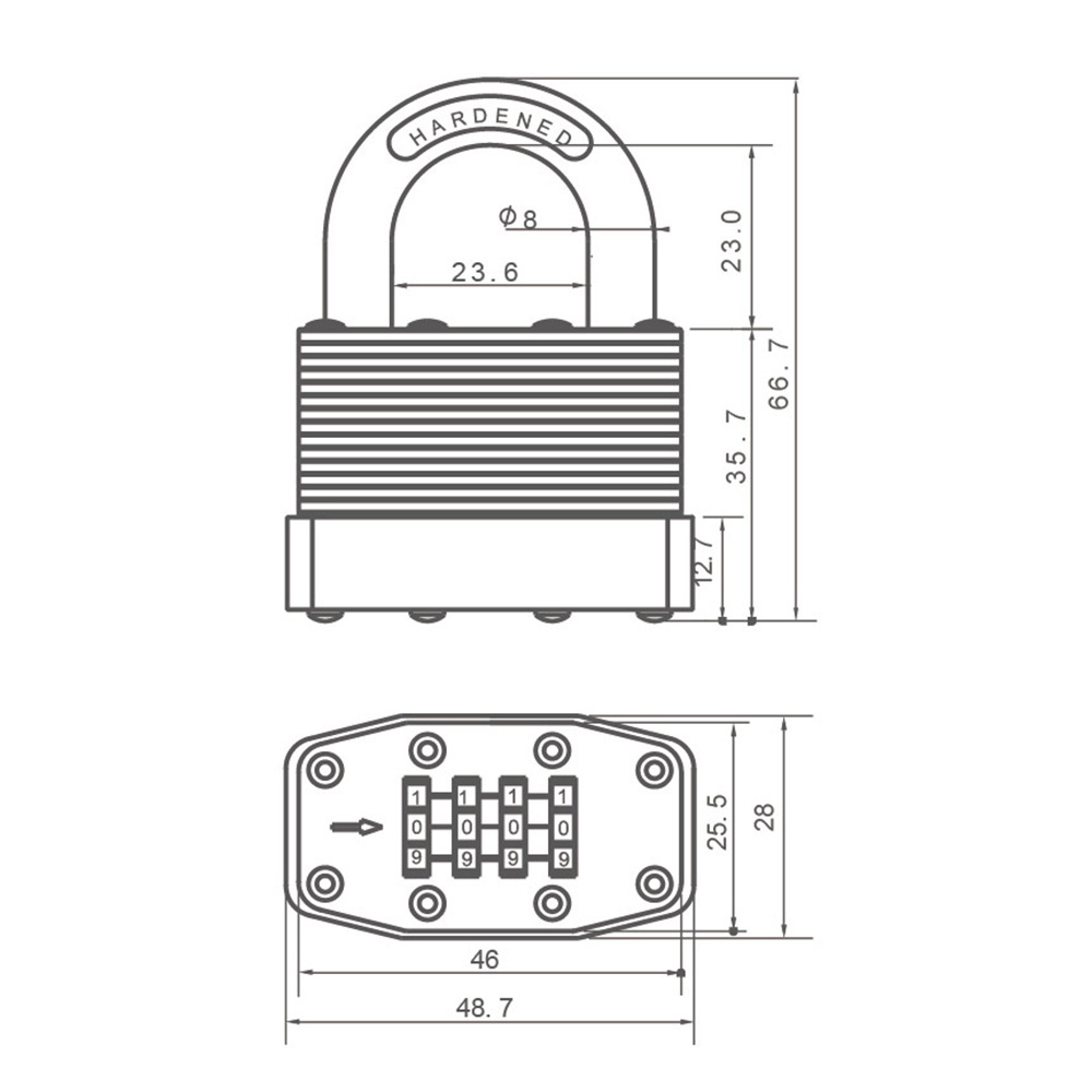 Laminated Padlock With Common Keyless Digital Padlock Anti-Theft Hardened Steel Pad Locks