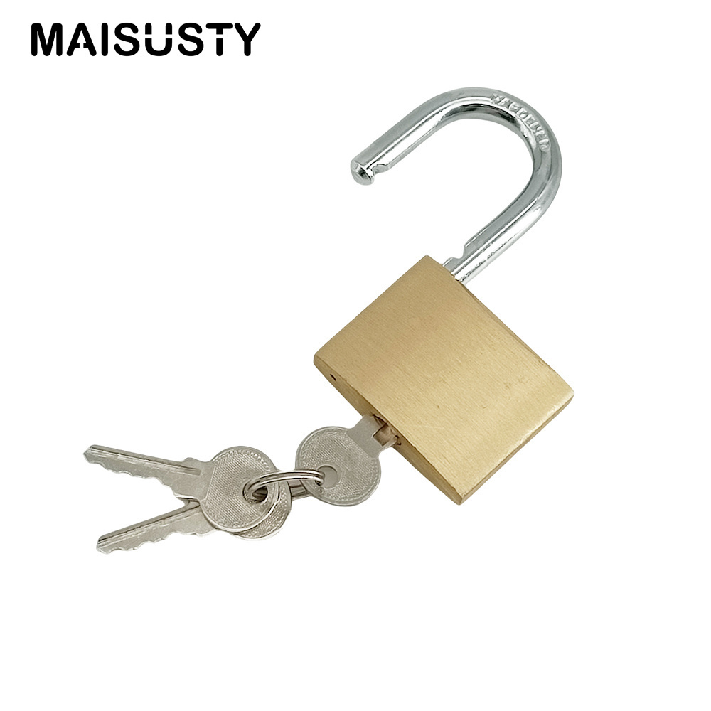 Solid Brass Padlock With Key With 1-1/2 In. (38mm) Wide Lock Body Keyed Pad Lock For Sheds Storage School