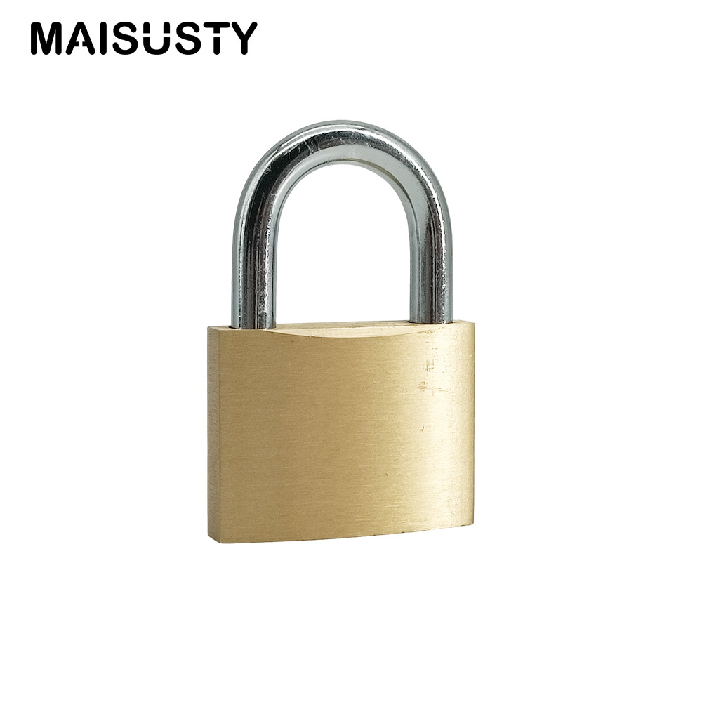 Solid Brass Padlock With Key With 1-1/2 In. (38mm) Wide Lock Body Keyed Pad Lock For Sheds Storage School