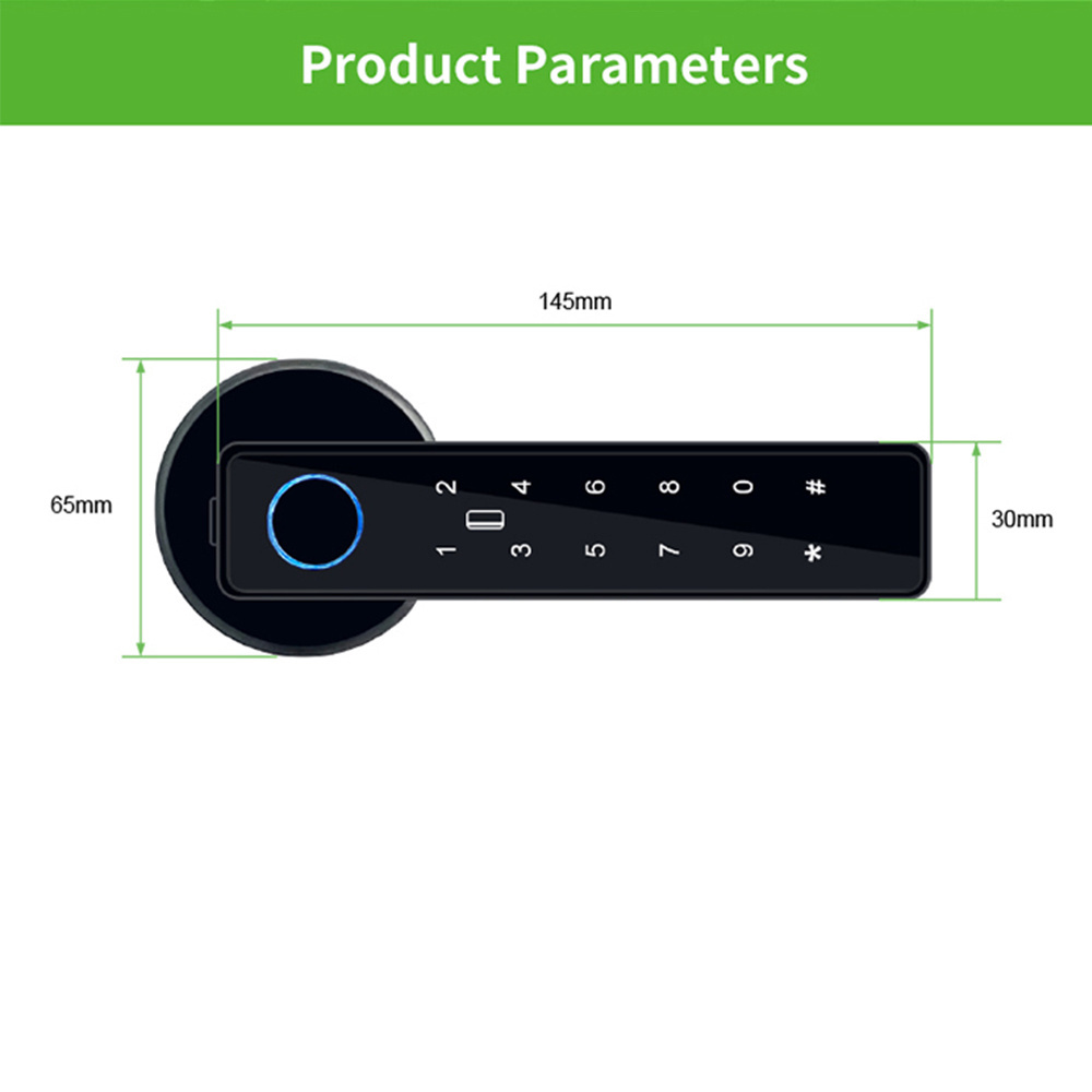 Smart Digital Keyless Entry Front Door Lock Small Password Fingerprint Lock