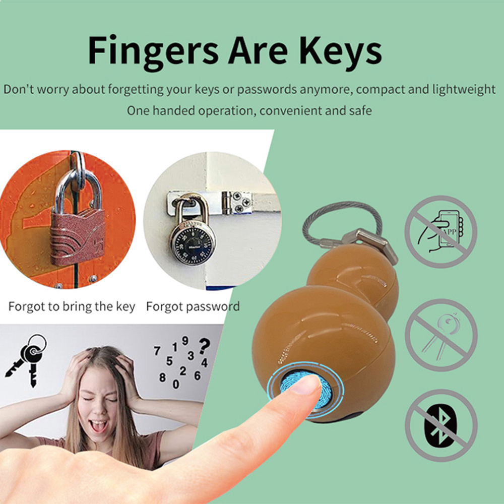 Keyless Fingerprint Smart Lock Padlock Cute for Kid Child Pupil