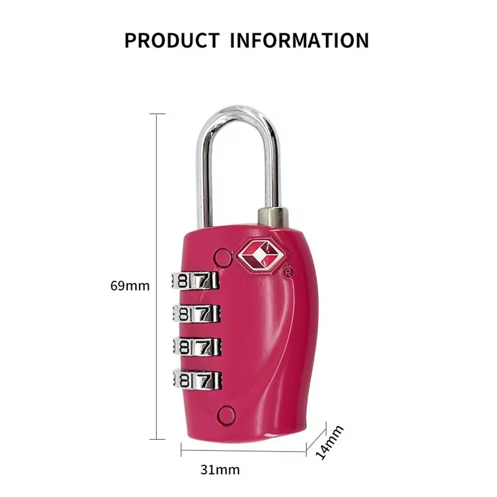 High Security 4 Digits Zinc Alloy Tsa Approved Lock for School Gym Locker Luggage Suitcase Baggage Locks