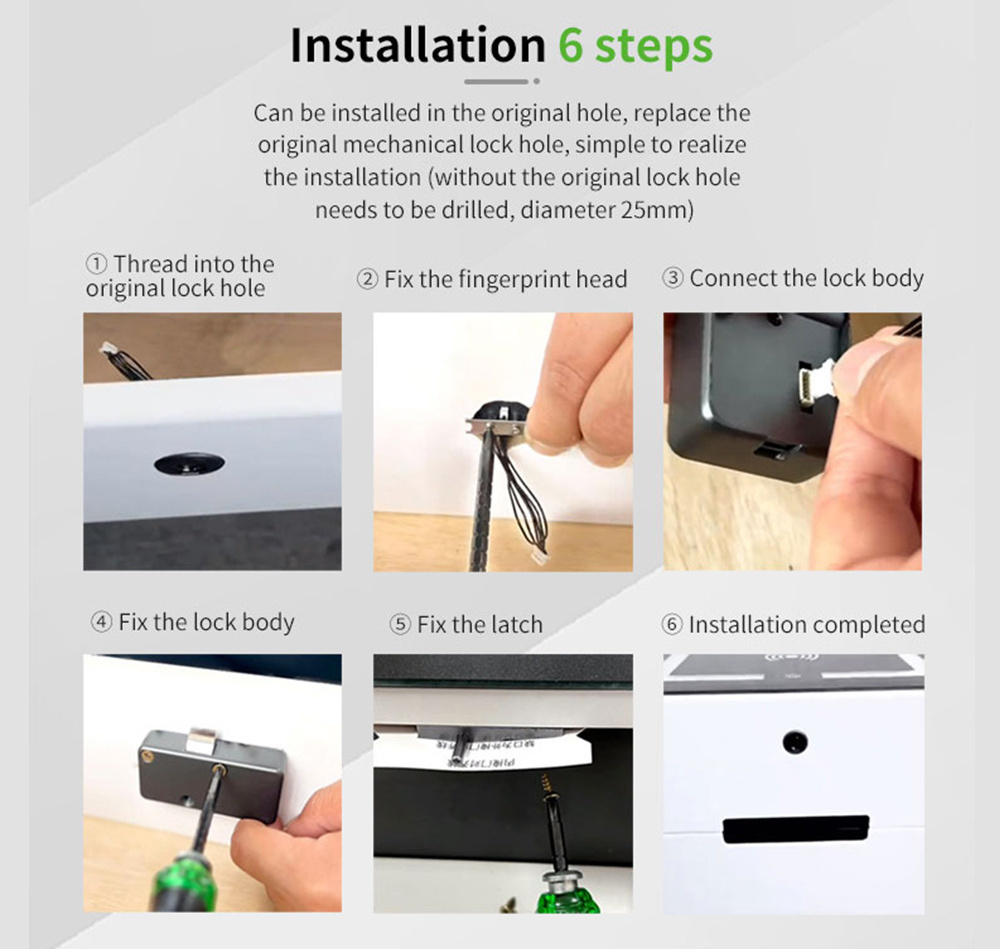 USB Charging Digital Fingerprint Lock for Drawers or Cabinets