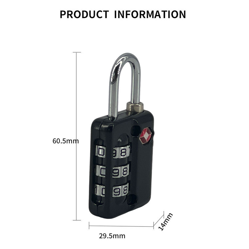 Keyless Password Lock Padlock Custom TSA Code Lock New Design Padlock Style For Backpacks