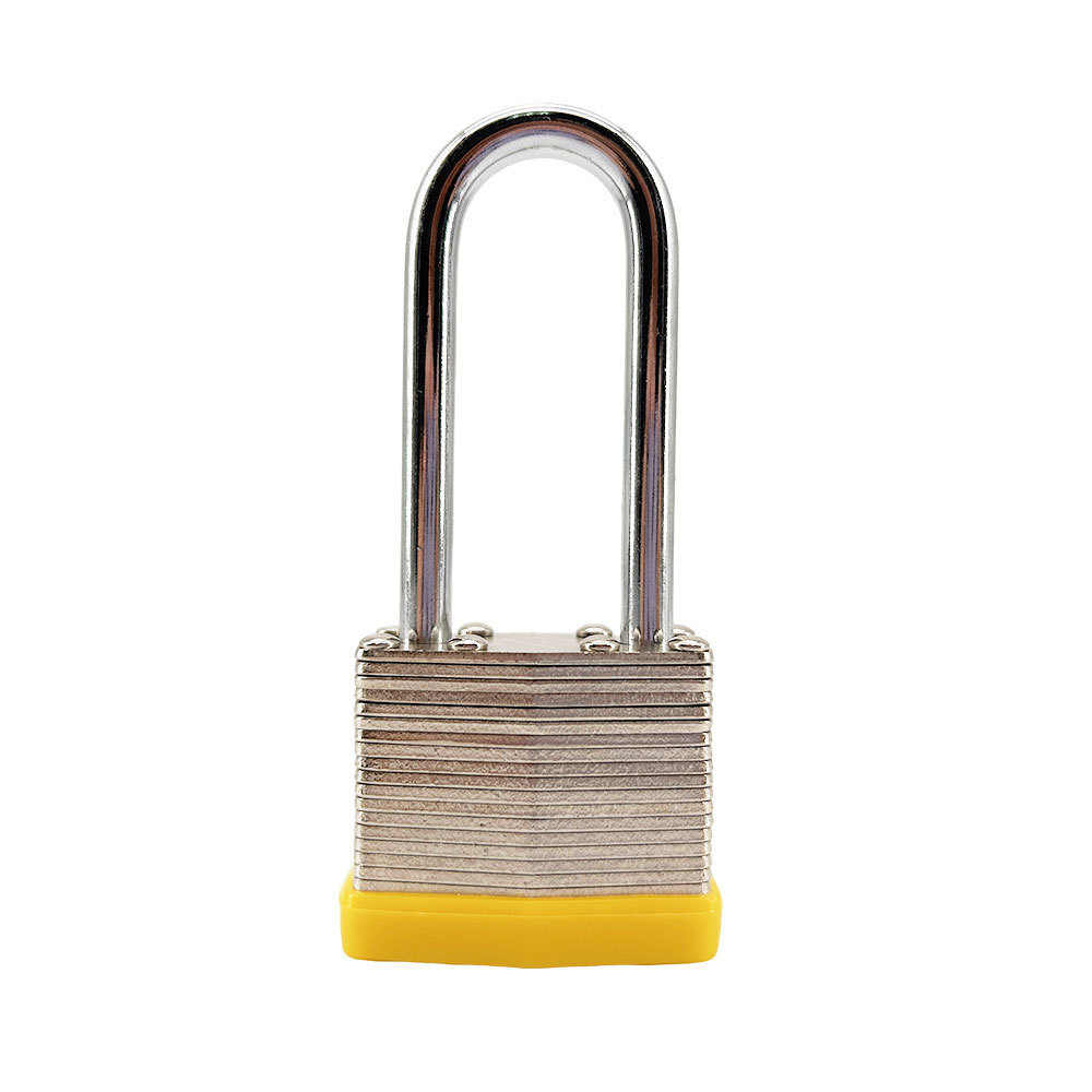 Hardened Steel Long Shackle Keyed-Alike Laminated Steel Padlocks With Red Bottom Circle