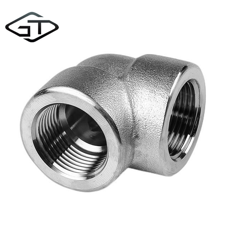 Factory wholesale 3000lb  3# 304 stainless steel 90 degree high pressure fitting set female thread pipe elbow NPT BSPT thread