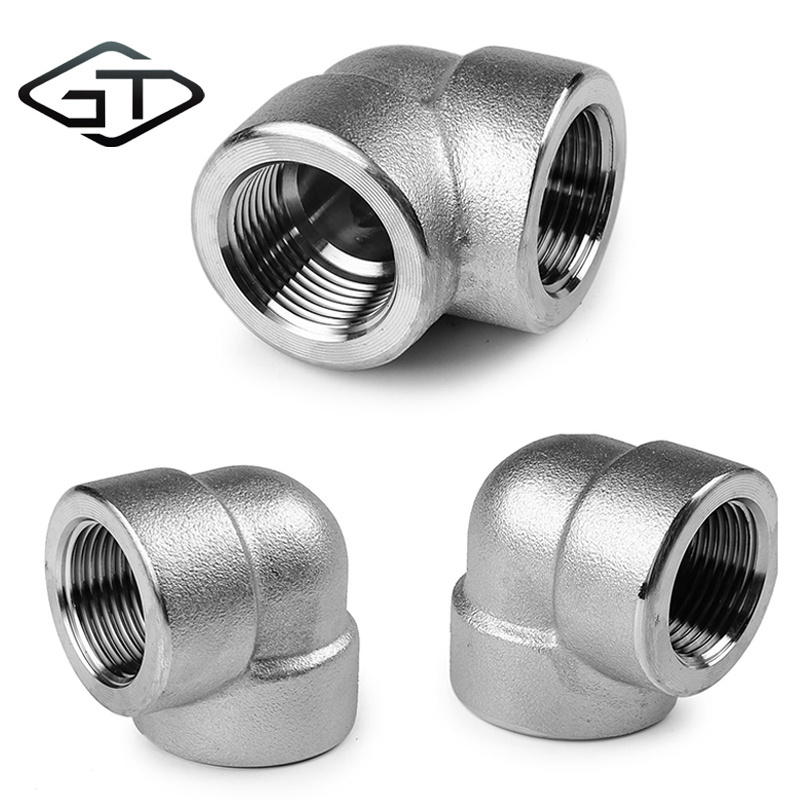 Factory wholesale 3000lb  3# 304 stainless steel 90 degree high pressure fitting set female thread pipe elbow NPT BSPT thread