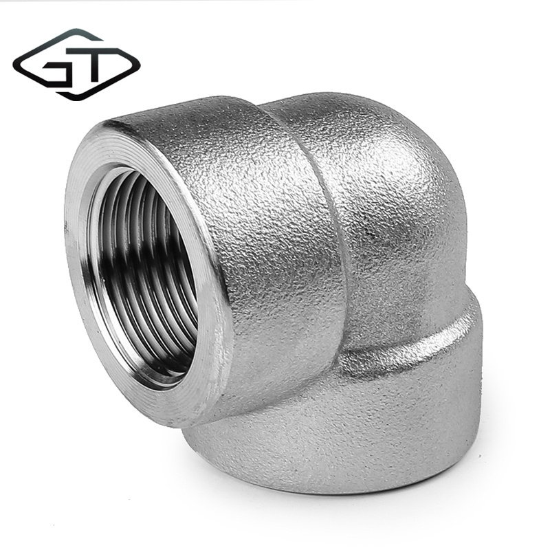 Factory wholesale 3000lb  3# 304 stainless steel 90 degree high pressure fitting set female thread pipe elbow NPT BSPT thread