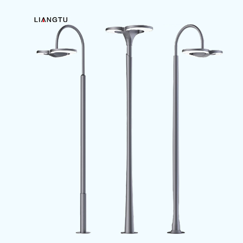 Modern Design Galvanized Steel Pole Solar Lamp Post Light Tall Decorative Outdoor Solar Garden Lamp Post Lights Solar lights