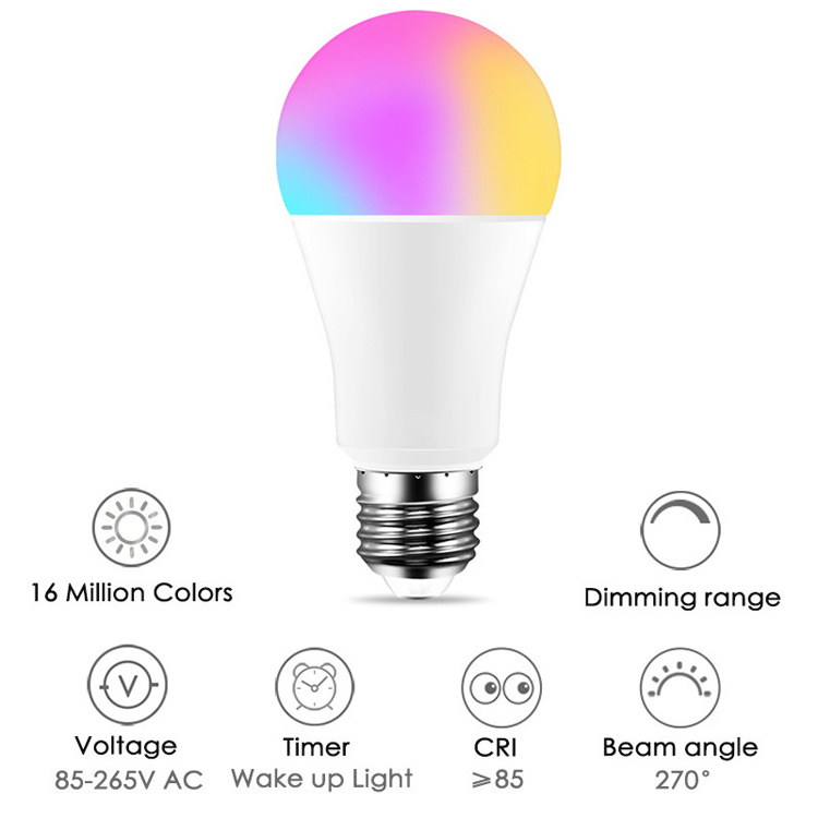 Hot Sale Smart Home Lights Acrylic E27 Bulb Mini Touch Screen Smart Light Control Switch Remote RGB Color Smart LED Bulbs