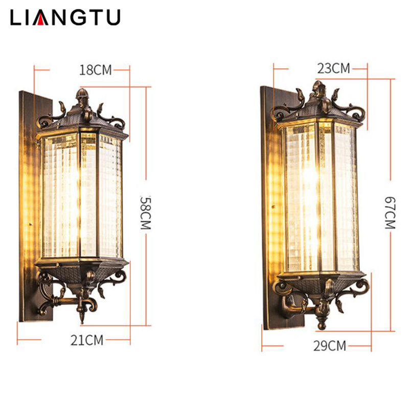 Luxury Outdoor Wall Lamp Outdoor Sconces die cast aluminum glass Waterproof Outdoor Wall Lights Exterior Wall Mounted