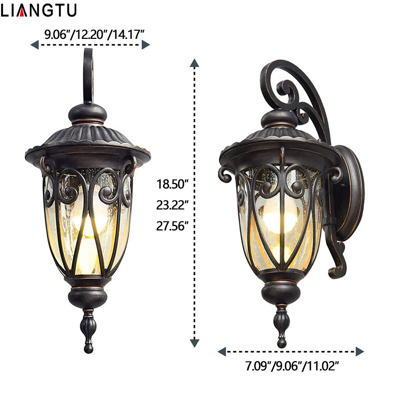 Antique Bronze die cast Aluminum decorative lighting 27 Inch  IP65 Waterproof Outdoor Porch Light  Wall Lantern Light