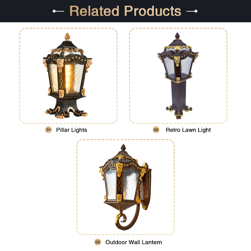 Outdoor Light Fixture E27 Wall Lantern Waterproof Exterior Wall Sconce Wall  Lamp Home Garden Outdoor lights