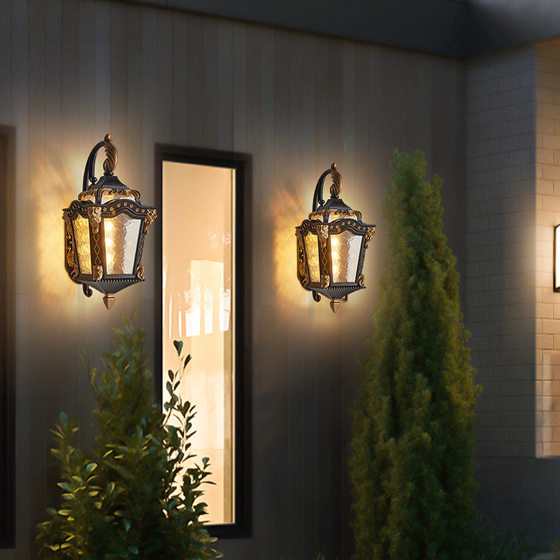 Outdoor Light Fixture E27 Wall Lantern Waterproof Exterior Wall Sconce Wall  Lamp Home Garden Outdoor lights