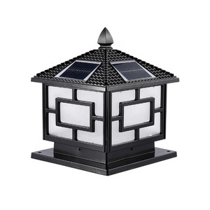 Classic Gate Style Aluminum IP65 Waterproof 3w 5w Solar Led Post Light Outdoor Garden Fence Post Light Landscape Light