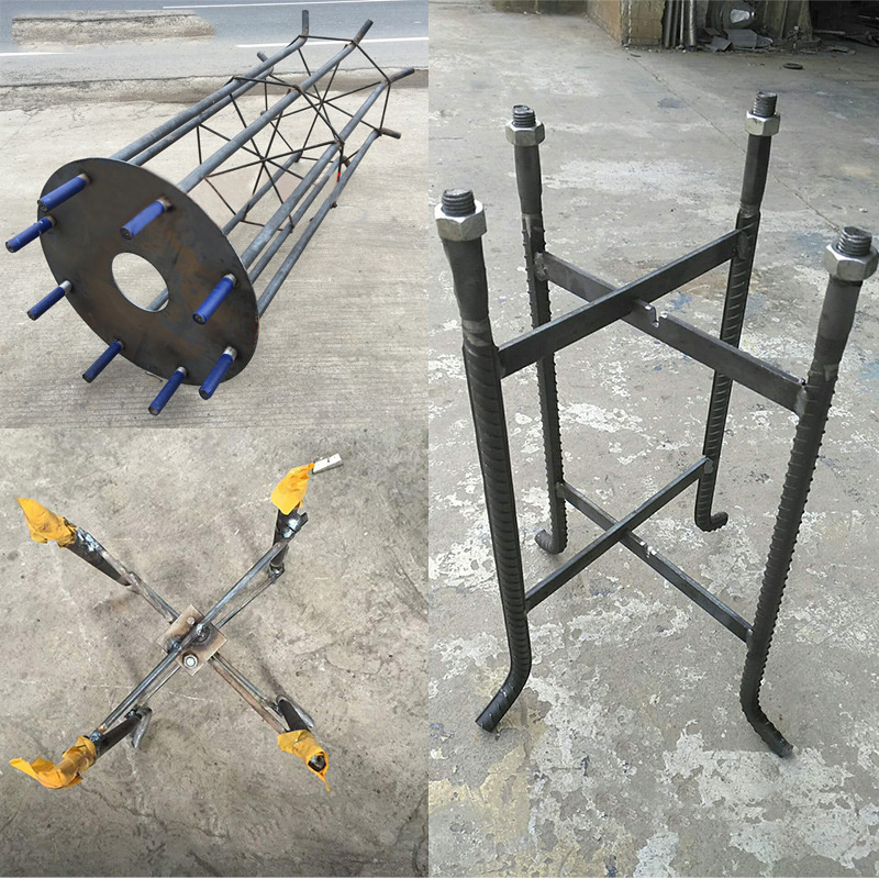 Custom street light base Anchor structure cage mount M18 bolt pole LED light fixed base for street light installation