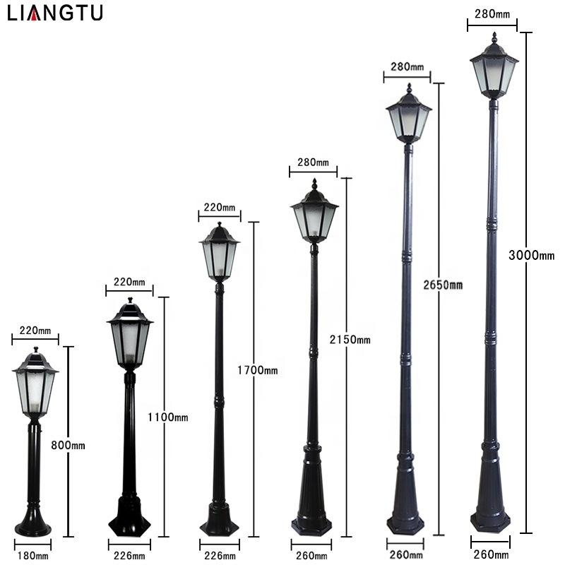 Factory custom modern lamps and lanterns IP65 waterproof glass lampshade garden patio lighting Column lights solar LED lights