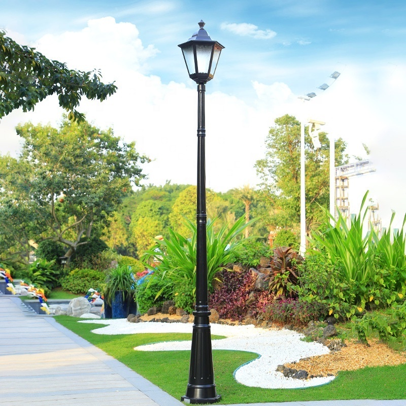 Factory custom modern lamps and lanterns IP65 waterproof glass lampshade garden patio lighting Column lights solar LED lights