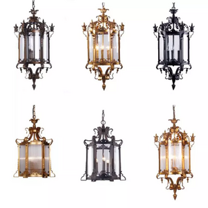 Classic Vintage Retro Chandelier Wall lamp Villa Corridor  glass shade Lighting Led  Ceiling Lights