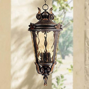 American Style Chandeliers  Vintage Decorative glass die cast aluminum shade pendant light outdoor hanging ceiling light