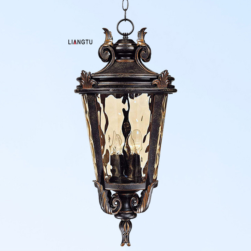 Hot sell Classic Chandelier Antique Ceiling Lamp Glass Cage  die cast aluminum Villa Decorative Ceiling Light