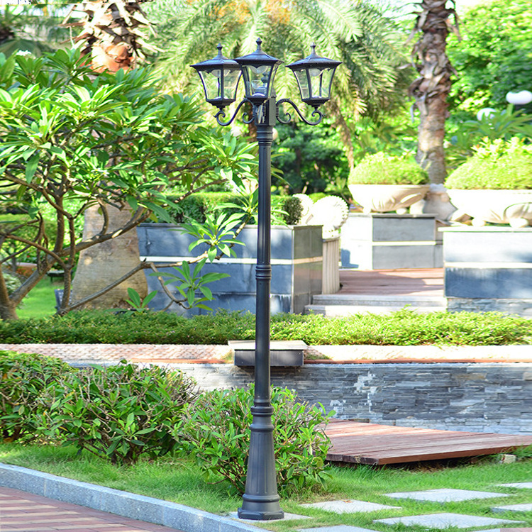 Solar Lamp Post Light with Planter Arm Hook LED Cast Aluminum Landscape Pathway Street for Outdoor Eco-friendly 80 IP65